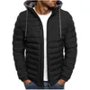 Män Vinter Parkas Mode Solid Hooded Bomull Coat Jacka Casual Warm Kläder Mens Overcoat Streetwear Puffer Mäns Down
