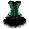 Bustiers & Corsets Women Lace Sexy Corset Dress Gothic Lingerie Bustier Vintage With Burlesque Skirt Set Plus Size S-6XL