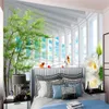 3D paisagem mural papel de parede lótus sonhador branco redondo edifício moderno decoração home impermeável antifouling papéis de parede papéis de parede