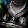 Hibride lyx aaa för kvinnor bröllop zirkon kristall cz indiska afrikanska brud smycken set bijoux n-1153