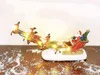 Innodept12 Santa's Sleigh and Reindeer Ascortment زخرفة عيد الميلاد سيارة الرنة مع تضيء الاضاءة الموسيقية عطلة تمثال 211112