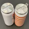 12 oz Sublimation Cola peut bricolage bouteille d'eau de 350 ml en vrac gobelets en forme d'acier inoxydable à double paroi isolés sous vide avec couvercle DH2374408