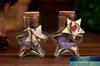 Small Decorative Star Shaped Glass Transparent Handmade Vials Bottles Containers With Corks For Wedding Wishing Tree