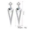 Forme géométrique cristal strass balancent boucle d'oreille de mariage femmes mariée mode fête suspendus boucles d'oreilles bijoux BA099