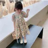 赤ちゃんガールズドレス印刷夏半袖オープンバックスカートコットンP1108 210622