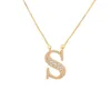 Mode Smycken Lady Sparkle Gold Initials Halsband Hängsmycke