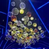 Luxe handgeblazen glas bubbels hanglamp hotel restaurant bar plafond decoratie gekleurde glazen bal kroonluchter verlichting oranje oranje transparante kleur