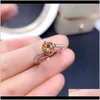 Jewelrymeibapj 1 Yellow Moissanite Diamond Trend Ring For Women 925 Sterling Sier Fine Wedding Jewelry Cluster Rings Drop Delivery 2021 Fqaw5