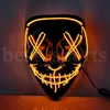 Maschera horror di Halloween Maschera LED LED LIGHT UP El Wire Mask Glow in maschere Dark Masque Festival Party Cyz32347498313
