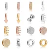 2021 NYTT 100% 925 Sterling Silver797633CZ REFLEXIONS TIMELESS CLIP CHARM ÖrhängenClear CZ STUDS Heart Ear Charm Pandora Beads Fit Original