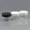 Pakking Flessen 30G lege navulbare cosmetische container zwart wit helder plastic pot diy make-up gezichtscrème pot met hand pad