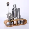 Bvartending Cockail Shaker Bartender Kit Shakers Нержавеющая сталь 12-частный барной инструмент набор со стильным бамбуковым стендом LLE11420