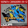 Honda CBR 600 CBR600 F5 RR CC 09-12 BodyWork 69N.6 CBR 600RR600RR 09 10 11 12 CBR600F5 2009 2011 2011 2012 600CC注入型フェアリングブラックホワイト