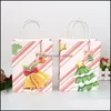 Wrap Event Festive Party Supplies Home Garden12pcs/Lot Elk Tree Santa Claus Mönster Julen Kraft Bag Gift Paper Bags Shop1 Drop DE
