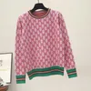 Maglioni da donna Designer nuovo Autunno e Inverno Nuovo maglione sciolto in maglia stile coreano girocollo geometrico Clash Jacquard maglione casual 4554
