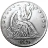 US Liberty Seated Half Dollar, kompletter Satz 1839-1879P O S CC 63 Stück, versilbert, Kopie, Dekorieren, Münze, Metallstanzen, Herstellung 271H