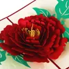 Emballage cadeau 3D Up carte postale anniversaire année noël pliant Kirigami carte Simple pivoine salutation pour mariage saint valentin