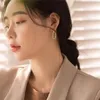 Balancent lustre 2021 contracté tempérament coréen Fine cristal boucles d'oreilles goutte géométrique femmes mode brillant