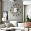 Home Wohnzimmer Dekoration Uhren Wanduhr Modernes Design Nordic Holzkugeln Metall Große Teen Schlafzimmer Küche Dekor Uhren 211110