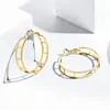 Boucle d'oreille de cercle géométrique pour femmes creuses métal coréenne mode S925 aiguille 2021 accessoires Bague oreille Boucles d'oreilles femmes Hoop Huggie