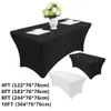 5pcs Table Cloth Rectangular Wedding Long Bar Elastic Stretch Spandex Tables Cover el Event Party Desk Cloth Black White1514886