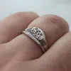Anéis de casamento anel de zircão de flores para mulheres Cocktail Party CZ Stone Deding Acessórios