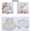 Été Fodable Two Wearing Sun Femme Bow Visor Caps Outdoor UV Protection Beach Hat Women Empty Top Hats