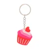 Valentine's Day Gift Romantic Love Keychain Pendant Bear Cake Heart Shaped Key Chain Luggage Decoration Keyring de034