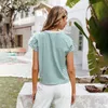 Casual Mulheres Moda Listrado Curto Camisetas Verão O-pescoço Bat Mangas Camisetas High Street Escritório Senhora Básico Tops Loose 210623