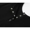 Frauen T-shirts Kurzarm Tank Tops Scoop Neck Henley Low Cut Solide y2k Sexy Sommer Ärmel Button Down Shirts Dropshipping y0824