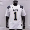 Personalizado 2021 Fly Navy Midshipmen Football Jersey NCAA College Dalen Morris Jamale Carothers Myles Fells Mark Walker Mychal Cooper Diego Fagot