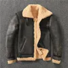 Real Wool Fur Lambskin Oryginalna skórzana kurtka Płaszcz zimowy dla mężczyzny Gruby Ciepły Odzież wierzchnia Płaszcz Wiatrówki Snow Tops Plus Rozmiar S-5XL Black Brown