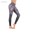 Dye Ombre Print Sexy Fitness Women's Stretch High Waist Yoga Pants Tights Tummy Control Anti Cellulite Leggings Naked Feeling H1221