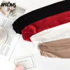 Aproms Soft Satin Backless Bow Tie T-shirt Female Summer Fashion Long Sleeve Slim Tshirt Basic Crop Top for Women Clothing 220214