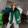 Lente en Herfst Hiphop Patchwork Emriboid Mensen Letterman Baseball Bomber Jacket Uninsex Paar Stadion Coat Street 211217