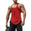 Mens Tank Tops Marca Ginásio Roupas de Algodão Singlets Canotte Treinamento de Musculação Running Top Homens Camisa de Fitness Muscle Guys Sem Mangas Colete