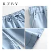 2021 Kobiety Dżinsyjne Spodnie Vintage High Waist Moda Lato Szerokie Noga Kowbojskie Jeans Autunm Proste Bawełniane Dżinsy Spodnie RMBY352 q0801