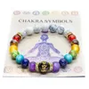 Bracelets porte-bonheur 2 pièces 7 Chakra pour femmes hommes cristal naturel pierre lave roche guérison anxiété Feng Shui bijoux cadeau