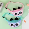 Cartoon Sequins Panda Backpacks Inclined Shoulder Bag Waist Purse Kids Shiny Lovely Girls Children Birthday Gifts 16 5sm N2