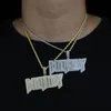 Chains Iced Out Bling 5A CZ Paved Gold Color Letter Money Pendant Necklace With Long Rope Chain Hip Hop Dollar Men Boy Jewel6517793