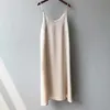 Summer Silk Satin Solid Spaghetti Strap Dress Women Long Sexy Sleeveless Elegant Maxi Korean Style V Neck 9474 210518