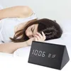 Övriga klockor Tillbehör LED Desk Wood Digital väckarklocka Lysande Silent Tid Temperatur Justerbar ljusstyrka (brun och vit display