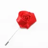 REDJCK 20 Pcs/Lot Men's Guest Boutonniere Flowers Man Women Prom Satin Rose Brooch Corsage Pin Flower For Wedding Decoration