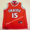 Top-Qualität Syracuse College NCAA #15 Jersey Schwarz Weiß Herren Carmelo Anthony Basketball-Trikots genäht Schnelle Lieferung