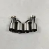 1 Pair H Model Matte Carbon Fiber Exhaust Pipe Car Universal Tailpipe Nozzles For Akrapovic Stainless Steel Muffler tip