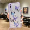 Capas de telefone de borboleta de glitter claro para Samsung A52 A72 A32 A51 A71 A42 A50 S21 mais S20 Fe Câmera Proteção