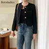 Bornladies Chic Loose Women Coreano Elegante Blazer corto Autunno monopetto femminile Giacca manica intera Outwear 211122