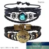 2pcs/set 12 Constellation Bracelets Luminous Charm Leather Bracelet Zodiac Horoscope Braided Bangle Men Women Jewelry Wrist Gift Factory price expert design