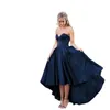 Arabic Style Long Blue Prom Dresses Royal Blue Lace dresses 2021 Cheap New Elegant Celebrity Dresses Hi Lo Formal Evening Gowns