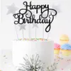 50 Pz Glitter Cartoncino Happy Birthday Cake Toppers Baby Shower Bambini Festa di compleanno Bomboniere Decorazioni Forniture per decorazioni per torte 210925